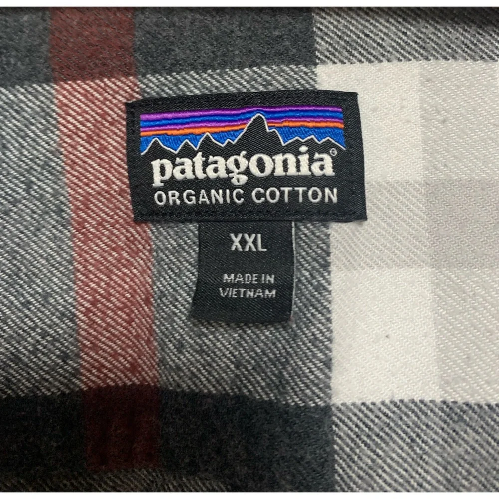 Patagonia Organic Cotton Plaid Flannel Shirt Size XXL - Picture 2 of 6